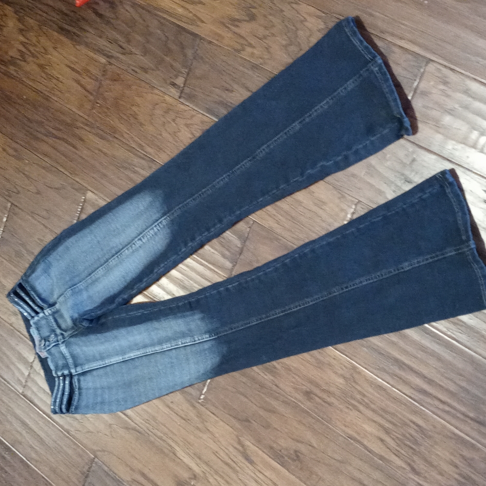 Sparkly Stretchy Bootcut Jeans Strappy Hips y2k Small